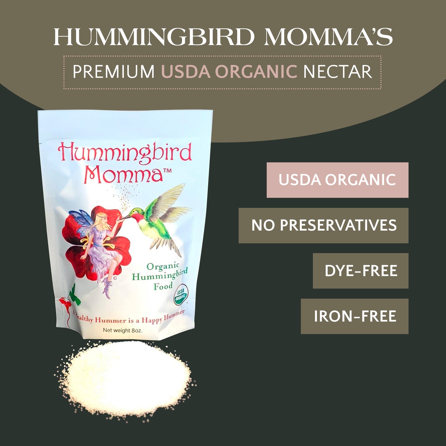 Hummingbird Momma Premium Organic Hummingbird Food - 12 Count